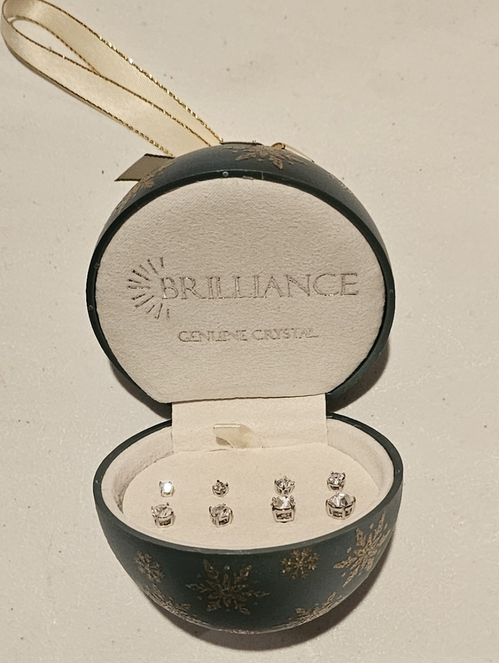 Believe by Brilliance cubic zirconia stud earring set 4 Pairs